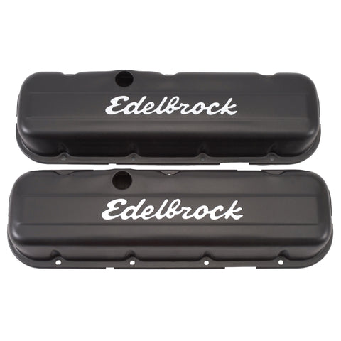 Edelbrock Valve Cover Signature Series Chevrolet 1965 and Later 396-502 V8 Low Black - 4483