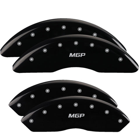 MGP 4 Caliper Covers Engraved Front & Rear GMC Black finish silver ch - 34006SGMCBK