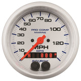 Autometer Gauge GPS Speedometer 3-3/8in 140 MPH Marine White Gauge - 200638