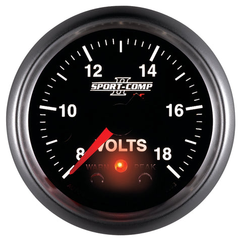 Autometer Sport-Comp II 2-1/16in Digital Voltometer Gauge - 18V - 3683