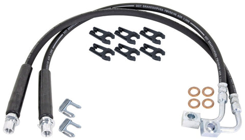 RockJock JT Gladiator Brake Hose Kit Rear w/ Hoses Frame Clips Copper Washers ABS Wire Clips Pair - RJ-156400-101