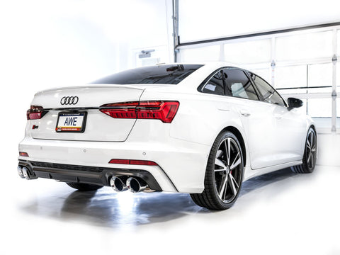 AWE Tuning 19-23 Audi C8 S6/S7 2.9T V6 AWD Touring Edition Exhaust - Chrome Silver Tips - 3015-42103