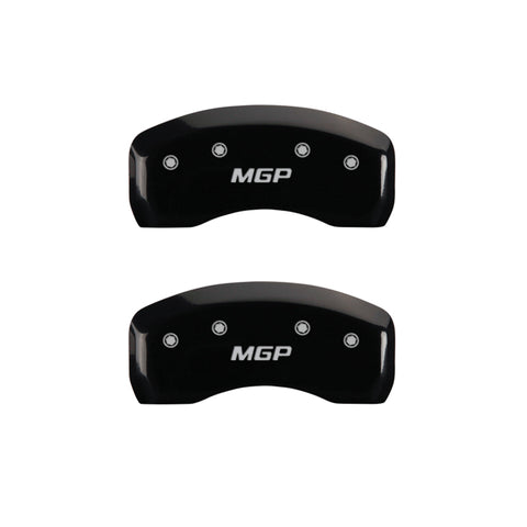 MGP 4 Caliper Covers Engraved Front & Rear MGP Black Finish Silver Char 2018 Nissan Armada - 17220SMGPBK