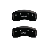 MGP 4 Caliper Covers Engraved Front & Rear MGP Black Finish Silver Char 2019 Chevrolet Bolt EV - 14246SMGPBK