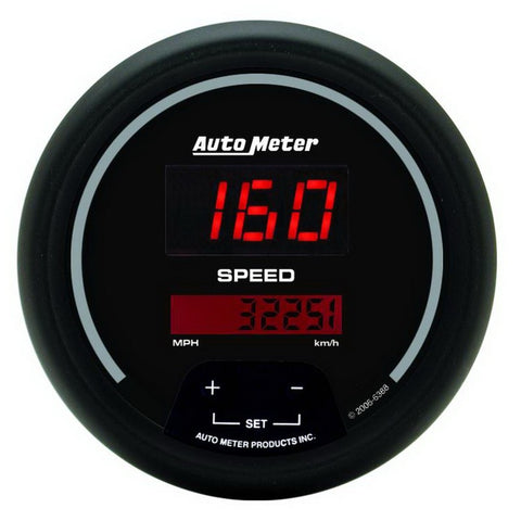 Autometer Sport-Comp Black 3 3/8in 160 MPH Digital Speedo Gauge - 6388