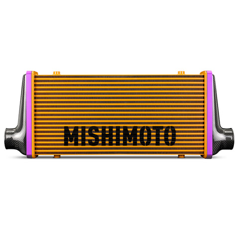 Mishimoto Universal Carbon Fiber Intercooler - Gloss Tanks - 450mm Silver Core - C-Flow - R V-Band - MMINT-UCF-G4S-C-R