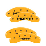 MGP 4 Caliper Covers Engraved Front & Rear Mopar Yellow Finish Black Char 1999 Chrysler Prowler - 32014SMOPYL