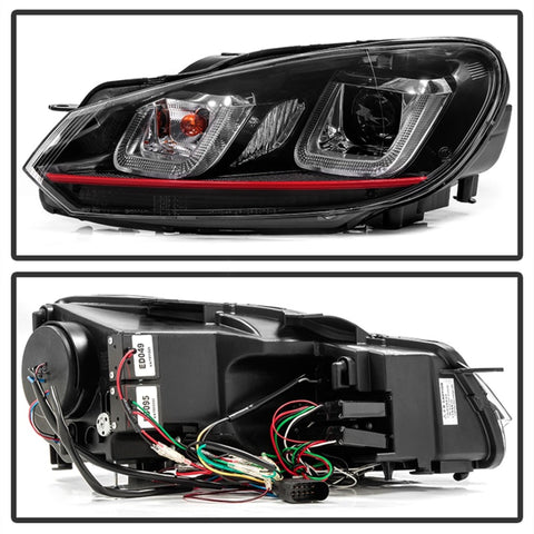 Spyder Volkswagen Golf / GTI 10-13 Version 3 Projector Headlights - Black PRO-YD-VG10V3R-DRL-BK - 5082046