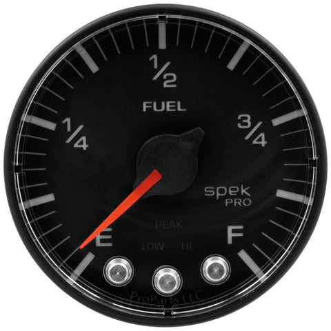 Autometer Spek-Pro Gauge Fuel Level 2 1/16in 0-270 Programmable Blk/Blk - P312328