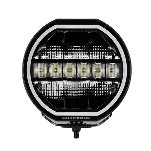 Go Rhino Xplor Blackout Series Maxline LED Hi/Low Beam w/Multi DRL (Surface Mount) 9in. - Blk - 751440911CRS