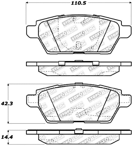 StopTech Performance 06-07 Mazdaspeed 6 Rear Brake Pads - 309.11610