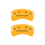 MGP 4 Caliper Covers Engraved Front & Rear With out stripes/Dodge Yellow finish black ch - 12199SDD4YL