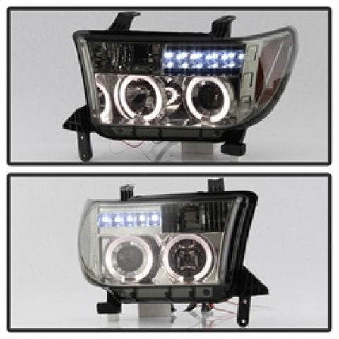 Spyder Toyota Tundra 07-13 Projector Headlights LED Halo LED Smke PRO-YD-TTU07-HL-SM - 5012043