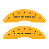 MGP 4 Caliper Covers Engraved Front Gen 5/Camaro Engraved Rear Gen 5/SS Yellow finish black ch - 14241SCS5YL