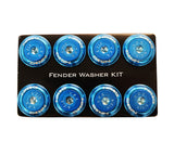 NRG Fender Washer Kit w/Color Matched M8 Bolt Rivets For Plastic (Blue) - Set of 8 - FW-800BL