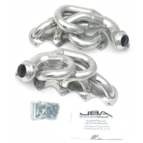 JBA 05-10 Ford Mustang 4.6L 3V 1-5/8in Primary Silver Ctd Cat4Ward Header - 1675SJS