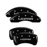 MGP 4 Caliper Covers Engraved Front & Rear MOPAR Black finish silver ch - 42013SMOPBK