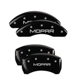 MGP 4 Caliper Covers Engraved Front & Rear MOPAR Black finish silver ch - 42016SMOPBK