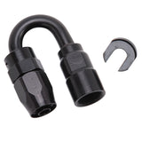 Russell Performance 5/16in SAE Quick Disc Female to -6 Hose Black 180 Degree Hose End - 611283