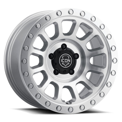 ICON Hulse 17 X 8.5 6 X 135 6mm Offset 5in BS Silver Machined - 8017856350SM