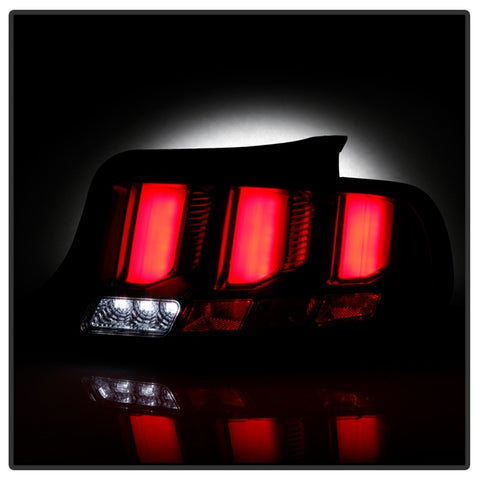 Spyder 10-12 Ford Mustang Red Light Bar LED Sequential Tail Lights - Blk ALT-YD-FM10-RBLED-BK - 5085092