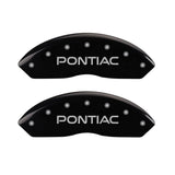 MGP 4 Caliper Covers Engraved Front Pontiac Engraved Rear GXP Black finish silver ch - 18030SPXPBK