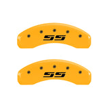 MGP 4 Caliper Covers Engraved F & R Silverado SS Yellow Finish Black Char 2002 Chevy Silverado 1500 - 14034SSS3YL