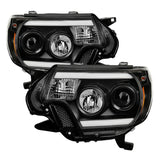 Spyder Toyota Tacoma 12-15 Projector Headlights Light Bar DRL Black PRO-YD-TT12-LBDRL-BK - 5081711