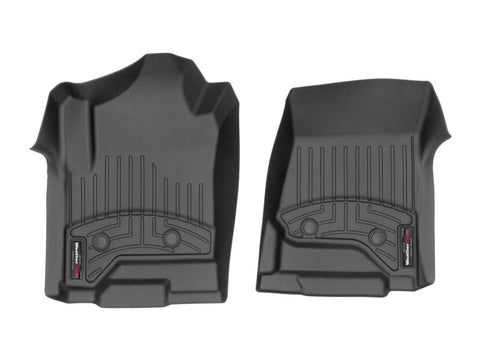 WeatherTech 2014+ Chevrolet Silverado 1500 Vinyl Front FloorLiner - Black (Double/Crew Cab) - 449681V