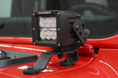 Go Rhino 18-20 Jeep Wrangler JL/JLU/Gladiator JT Light Mount - 3in Cube - 730030T