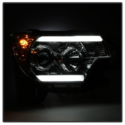 Spyder Toyota Tacoma 12-16 Projector Headlights Light Bar DRL Chrome PRO-YD-TT12-LBDRL-C - 5081704