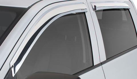 Stampede 1999-2016 Ford F-250 Crew Cab Pickup Tape-Onz Sidewind Deflector 4pc - Chrome - 6123-8