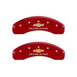 MGP 4 Caliper Covers Engraved Front & Rear Chevy racing Red finish silver ch - 14033SBRCRD