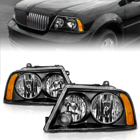 ANZO 2003-2006 Lincoln Navigator Crystal Headlights Black - 111045