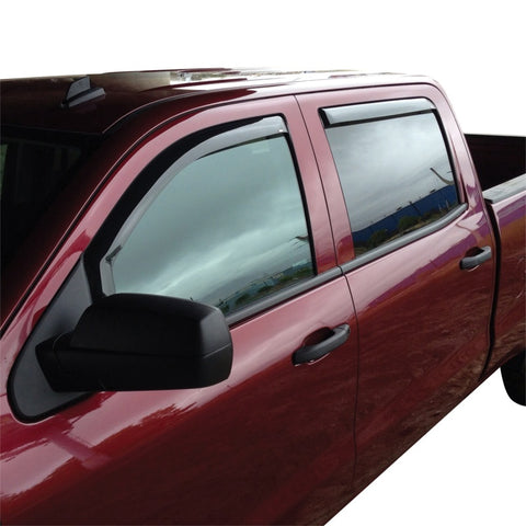 Westin 2014-2018 Chevy Silverado 1500 Crew Cab Wade In-Channel Wind Deflector 4pc - Smoke - 72-39415