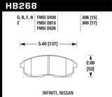 Hawk 90-92 Nissan Maxima HPS Street Front Brake Pads - HB268F.606