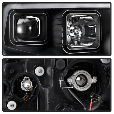 xTune 14-17 Toyota Tundra DRL LED Light Bar Projector Headlights - Black (PRO-JH-TTU14-LB-BK) - 9043024