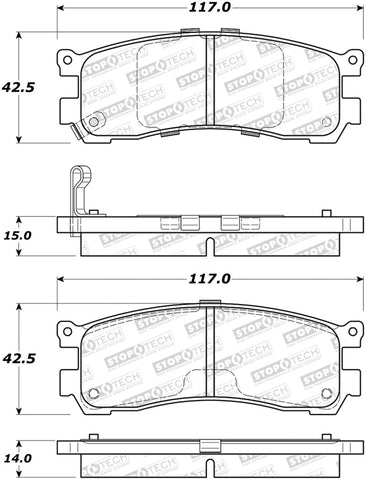 StopTech Street Brake Pads - Rear - 308.05531