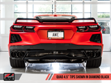 AWE Tuning 2020 Chevrolet Corvette (C8) Track Edition Exhaust - Quad Diamond Black Tips - 3020-43086