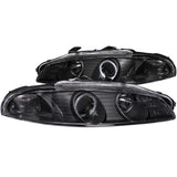 ANZO 1997-1999 Mitsubishi Eclipse Projector Headlights w/ Halo Black G2 - 121377