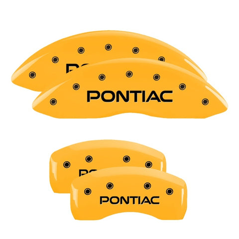 MGP 4 Caliper Covers Engraved Front & Rear Pontiac Yellow Finish Black Char 2005 Pontiac GTO - 18029SPOPYL