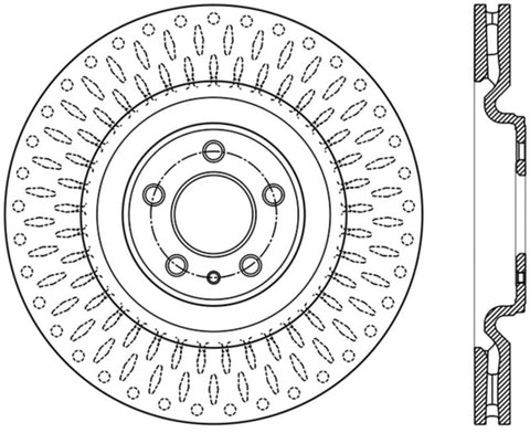 StopTech Premium High Carbon 13-14 Ford Mustang/Shelby GT500 Left Front Disc Slotted Brake Rotor - 126.61106SL