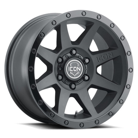 ICON Rebound 17x8.5 6x5.5 25mm Offset 5.75in BS 95.1mm Bore Double Black Wheel - 1817859057DB