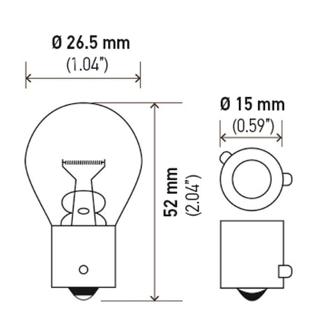 Hella Bulb 9507 24V 21W BAU15s S8 AMBER - 9507