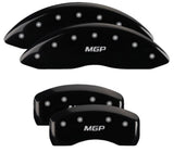 MGP 4 Caliper Covers Engraved Front & Rear MGP Black Finish Silver Char 2019 Lincoln Nautilus - 36027SMGPBK