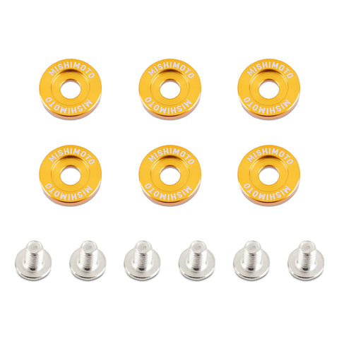 Mishimoto Large Fender Washer Kit (6pcs) - Gold - MMFW-LG-6GD