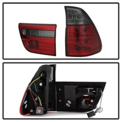 Spyder BMW E53 X5 00-06 4PCS Euro Style Tail Lights- Red Smoke ALT-YD-BE5300-RS - 5000842