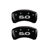 MGP 4 Caliper Covers Engraved Front Mustang Engraved Rear 50 Black finish silver ch - 10198SM50BK