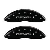 MGP 4 Caliper Covers Engraved Front & Rear Denali Black finish silver ch - 34009SDNLBK