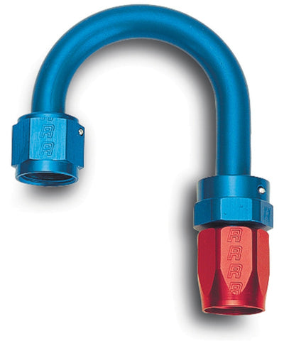 Russell Performance -8 AN Red/Blue 180 Degree Full Flow Swivel Hose End (With 1-1/4in Radius) - 613270